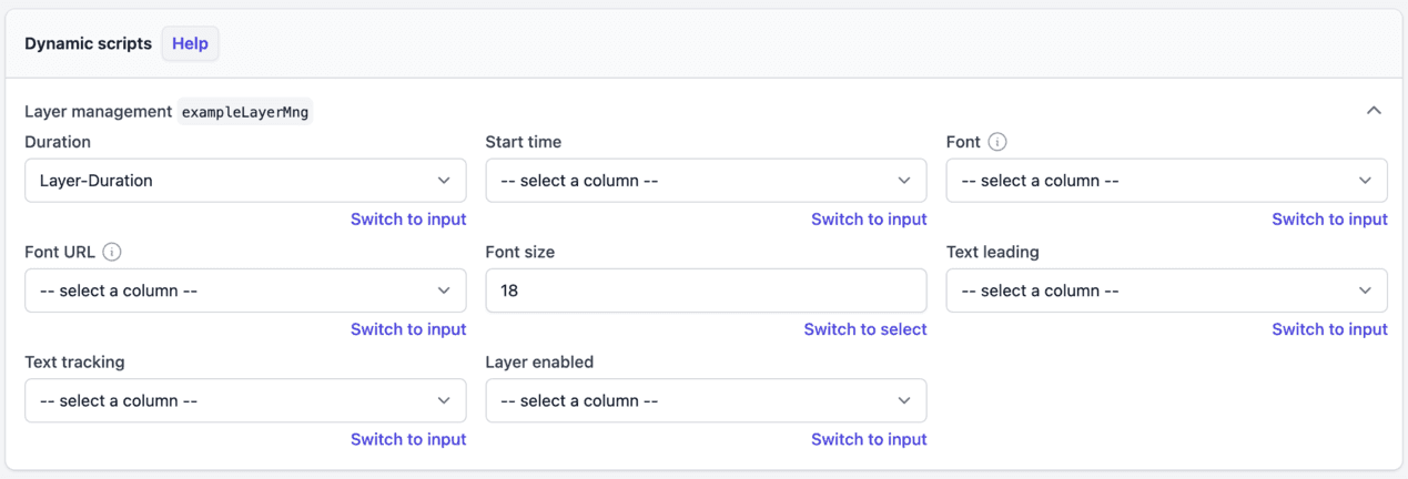 Layer management in batch render form with parameters