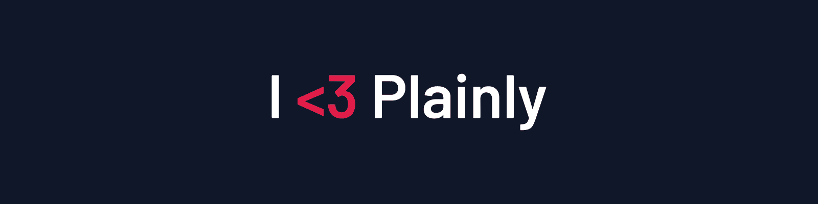 I love Plainly, with the heart in red